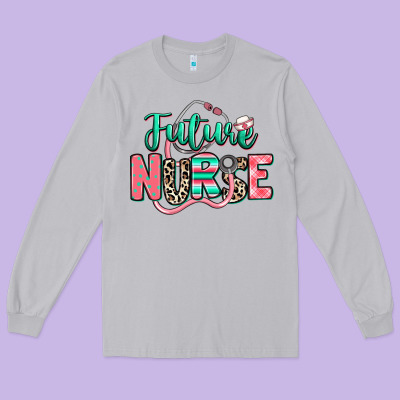 Future Nurse Long Sleeve Tee Designed By Ranaportraitstore