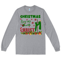 Heather Grey Christmas Begins With Christ Long Sleeve Tee - Bettercallsaul