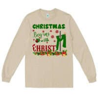 Mushroom Christmas Begins With Christ Long Sleeve Tee - Bettercallsaul