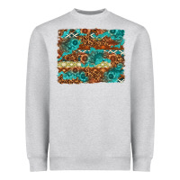 Heather Grey Leopard and Aztec Background Western Heavyweight Sweatshirt - texasbilliewilder