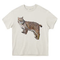 Cream Bobcat Heavy Core Tee - LillyAllenDesigns