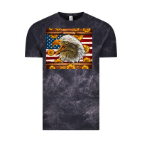 Cloud Black American Flag Eagle Tumbler Vintage Tee - LillyAllenDesigns