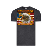 Vintage Black American Flag Eagle Tumbler Vintage Tee - LillyAllenDesigns