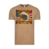 Vintage Coffee American Flag Eagle Tumbler Vintage Tee - LillyAllenDesigns