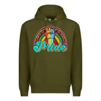Army Green pride rainbow Premium Hoodie - OliviaCreatesArt