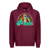 Burgundy pride rainbow Premium Hoodie - OliviaCreatesArt