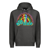 Charcoal Heather pride rainbow Premium Hoodie - OliviaCreatesArt