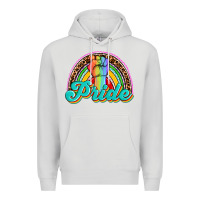 Dove Grey pride rainbow Premium Hoodie - OliviaCreatesArt