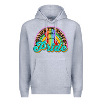 Heather Grey pride rainbow Premium Hoodie - OliviaCreatesArt