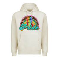 Oatmeal Heather pride rainbow Premium Hoodie - OliviaCreatesArt