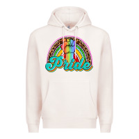 Pale Pink pride rainbow Premium Hoodie - OliviaCreatesArt