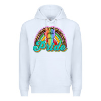 White pride rainbow Premium Hoodie - OliviaCreatesArt