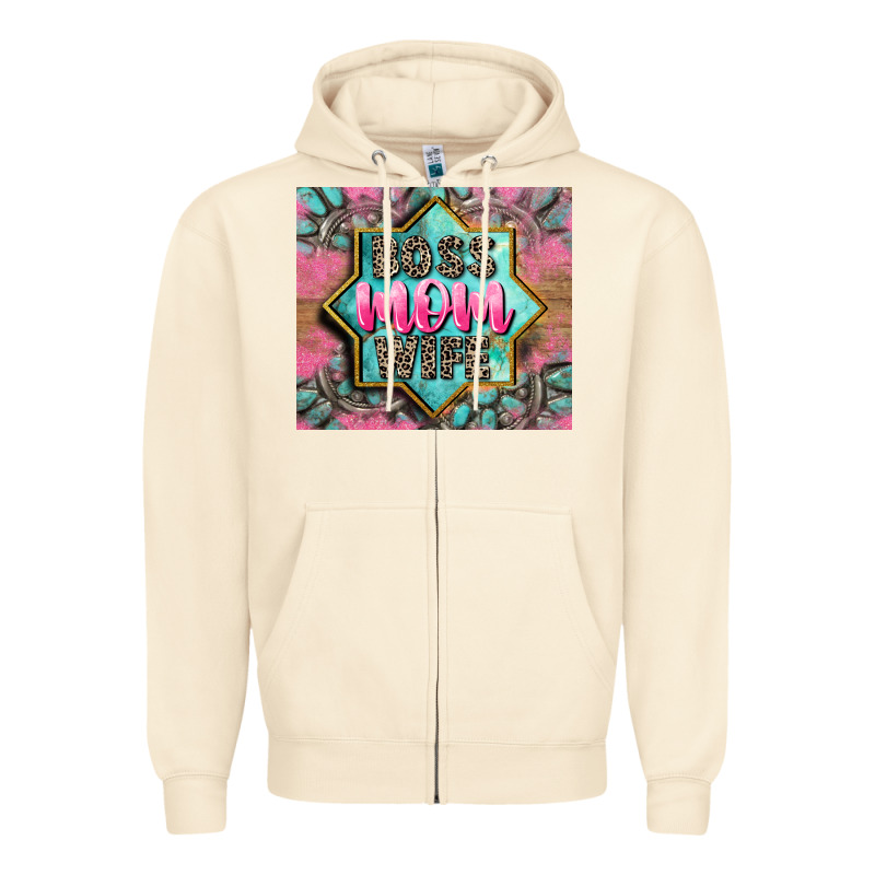 Boss Mom Wife Zipper Hoodie by CowGirlArtShop | Teevron