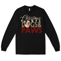Black Christmas Dogs Paws Long Sleeve Tee - Bettercallsaul