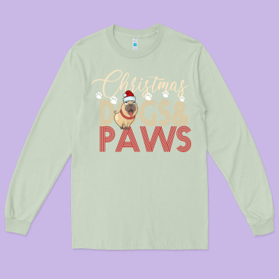 Christmas Dogs Paws Long Sleeve Tee Designed By Bettercallsaul