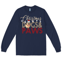 Navy Christmas Dogs Paws Long Sleeve Tee - Bettercallsaul