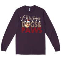 Plum Christmas Dogs Paws Long Sleeve Tee - Bettercallsaul