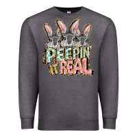 Charcoal Heather peepin' it real easter day Premium Sweatshirt - FaDigitalArtStudio