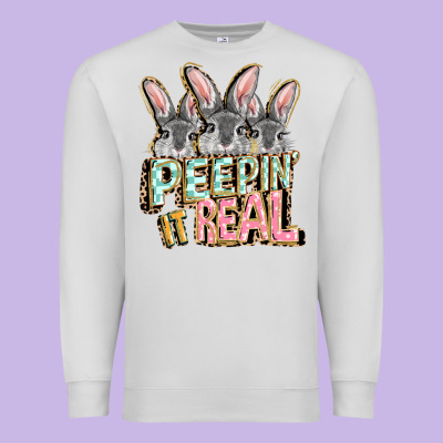 Peepin' It Real Easter Day Premium Sweatshirt Designed By Fadigitalartstudio
