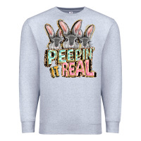 Heather Grey peepin' it real easter day Premium Sweatshirt - FaDigitalArtStudio