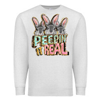 Oatmeal Heather peepin' it real easter day Premium Sweatshirt - FaDigitalArtStudio