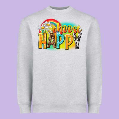 Choose Happy Heavyweight Sweatshirt Designed By Nancycooperartshop