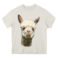 Cream Alpaca Head Heavy Core Tee - LillyAllenDesigns