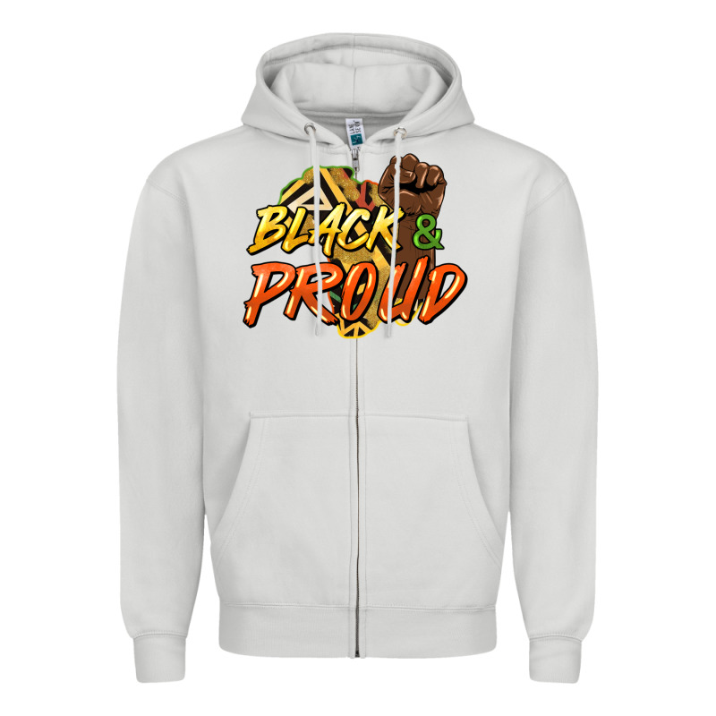 Black And Proud Zipper Hoodie by HowdyJamesFarm | Teevron