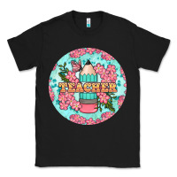 Black teacher floral pencil round earring Classic Tee - BundleAndBundleShop
