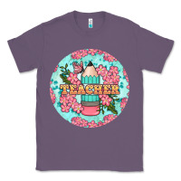 Lavender teacher floral pencil round earring Classic Tee - BundleAndBundleShop