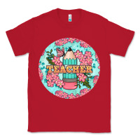 Red teacher floral pencil round earring Classic Tee - BundleAndBundleShop