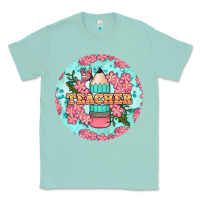 Seafoam teacher floral pencil round earring Classic Tee - BundleAndBundleShop
