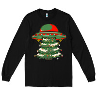 Black Ufo Christmas Pine Tree Long Sleeve Tee - Bettercallsaul