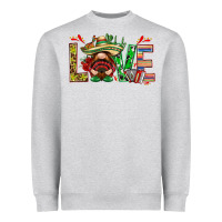 Heather Grey Mexico love with gnome Heavyweight Sweatshirt - NancyCooperArtShop