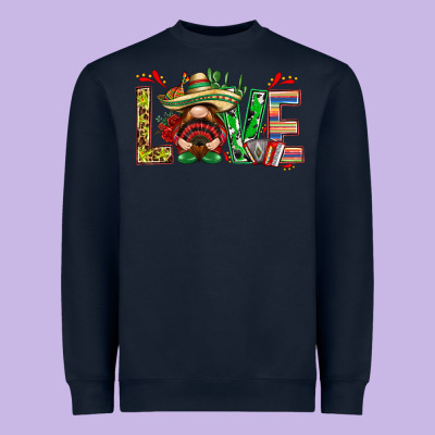 Mexico Love With Gnome Heavyweight Sweatshirt Designed By Nancycooperartshop