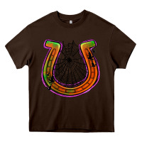 Chocolate Brown halloween  horseshoe Heavy Core Tee - Jasminsmagicworld