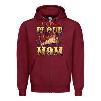 Burgundy Loud and proud cheer Mom Mother's Day Zipper Hoodie - CowGirlArtShop