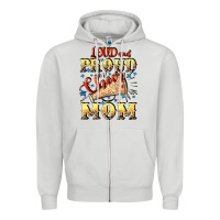 Dove Grey Loud and proud cheer Mom Mother's Day Zipper Hoodie - CowGirlArtShop