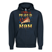 Navy Loud and proud cheer Mom Mother's Day Zipper Hoodie - CowGirlArtShop