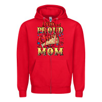 Red Loud and proud cheer Mom Mother's Day Zipper Hoodie - CowGirlArtShop