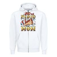 White Loud and proud cheer Mom Mother's Day Zipper Hoodie - CowGirlArtShop