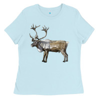 Baby Blue reindeer buck deer Ladies Tee - LillyAllenDesigns