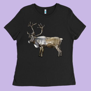Reindeer Buck Deer Ladies Tee Designed By Lillyallendesigns
