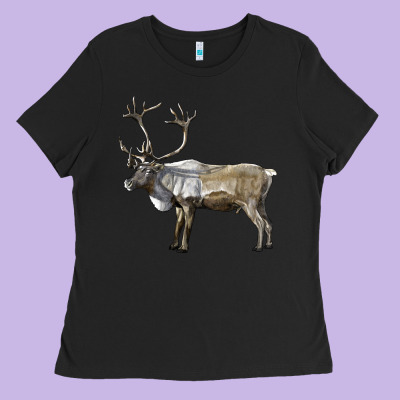 Reindeer Buck Deer Ladies Tee Designed By Lillyallendesigns