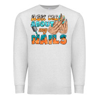 Oatmeal Heather ask me about my nails bbs Premium Sweatshirt - BundleAndBundleShop