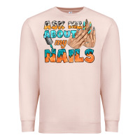 Pale Pink ask me about my nails bbs Premium Sweatshirt - BundleAndBundleShop