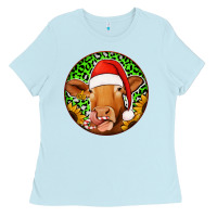 Baby Blue christmas circle earrings Ladies Tee - Jasminsmagicworld