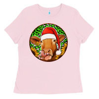 Bubblegum Pink christmas circle earrings Ladies Tee - Jasminsmagicworld
