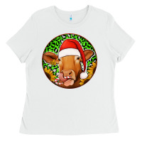 White christmas circle earrings Ladies Tee - Jasminsmagicworld