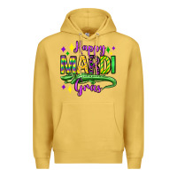 Antique Gold happy mardi gras alligator olivia Premium Hoodie - OliviaCreatesArt